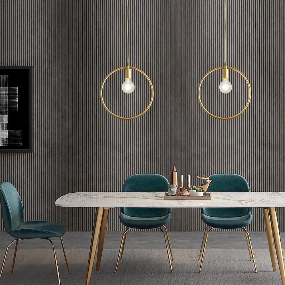 Metal Black and Gold Ceiling Light Rounded Square Pendant Lighting