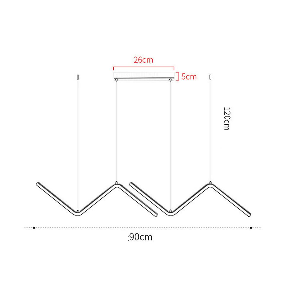 Nordic Minimalist LED 2-Lights Wave Shaped Design Dimmable Pendant Light