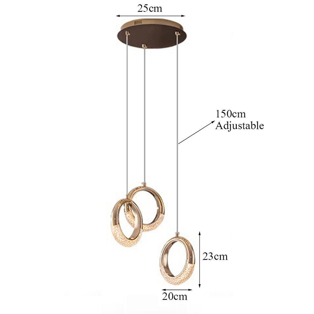 Ring Shaped LED Electroplated Metal Modern Pendant Light Hanging Lamp