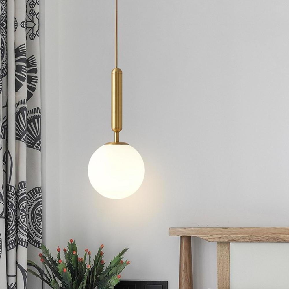 Nordic Glass Ball Shaped Black Gold LED Nordic Pendant Lighting
