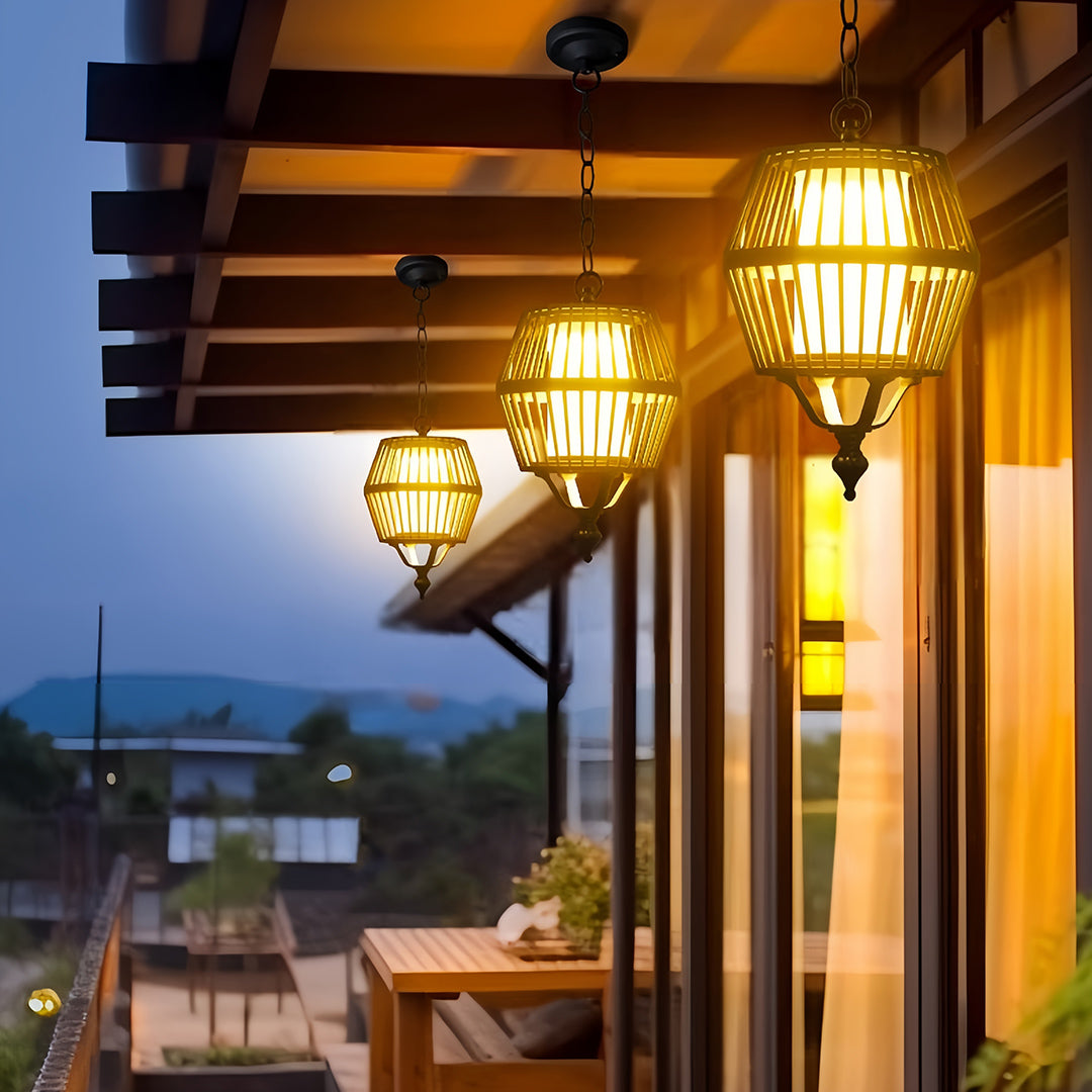 Japanese Lantern Pendant Light Outdoor Waterproof Ceiling Light