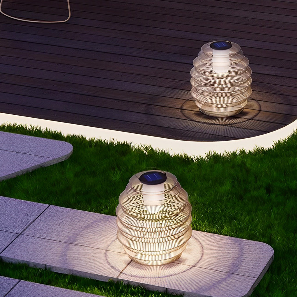 Rattan Outdoor Lantern Modern Waterproof LED Solar Light