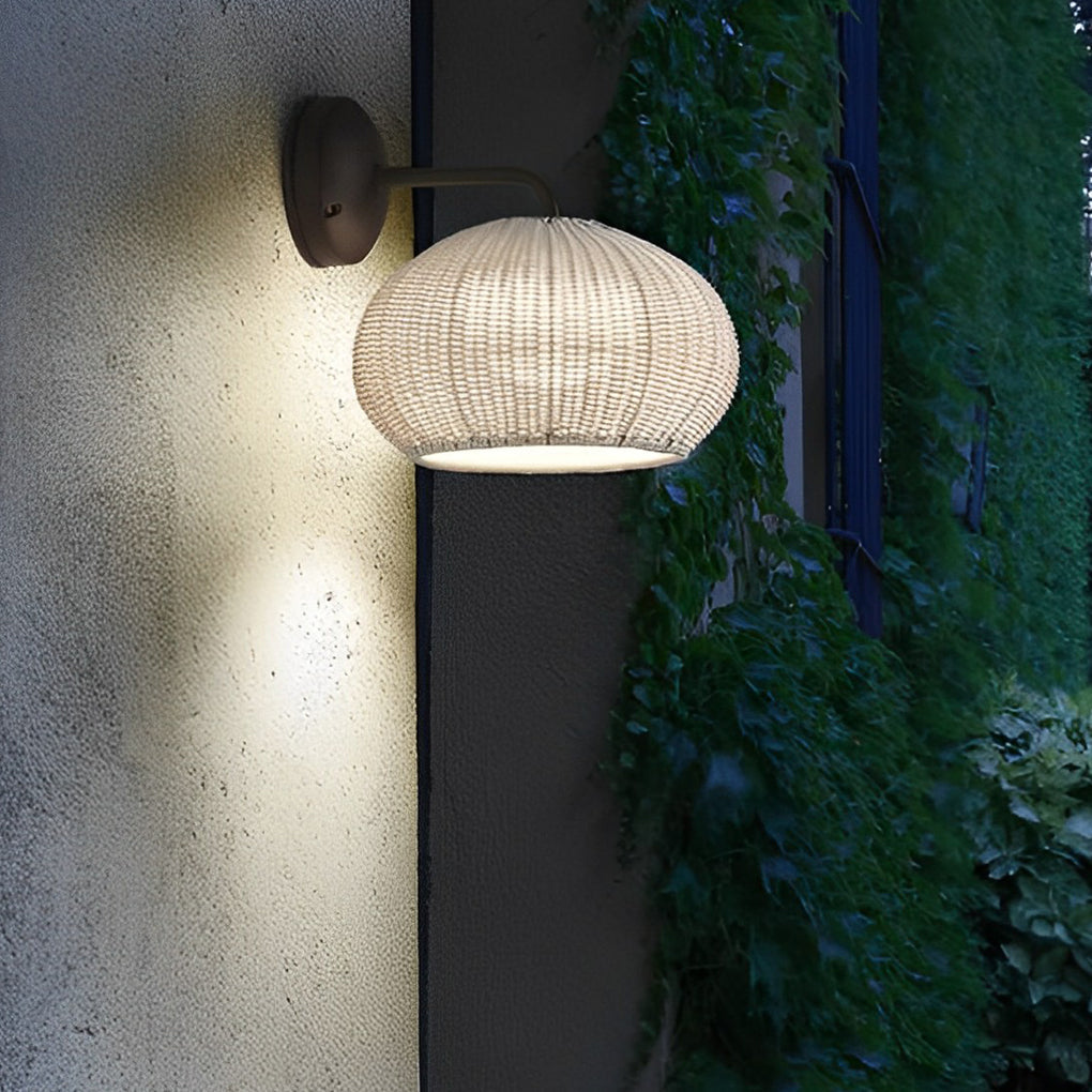Rattan Outdoor Pendant Light Modern Waterproof Lights
