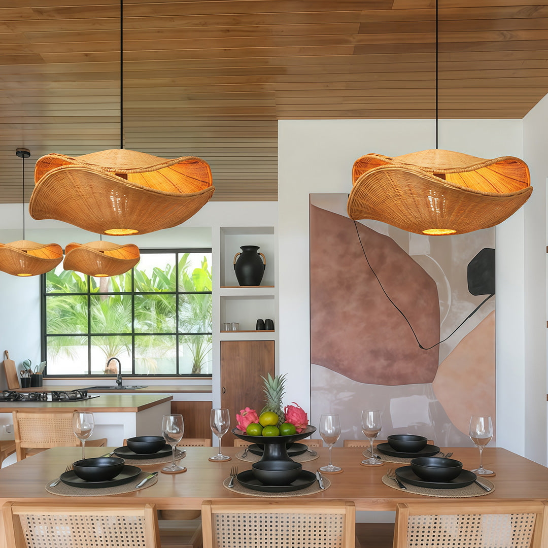 Rattan Pendant Light Fixtures Wabi-Sabi Creative Ceiling Light