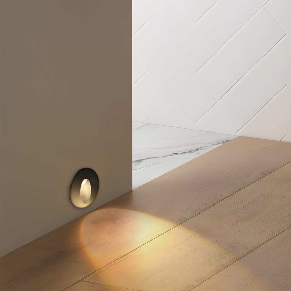 LED Step Light with Recessed Oval Aperture Waterproof Modern Light