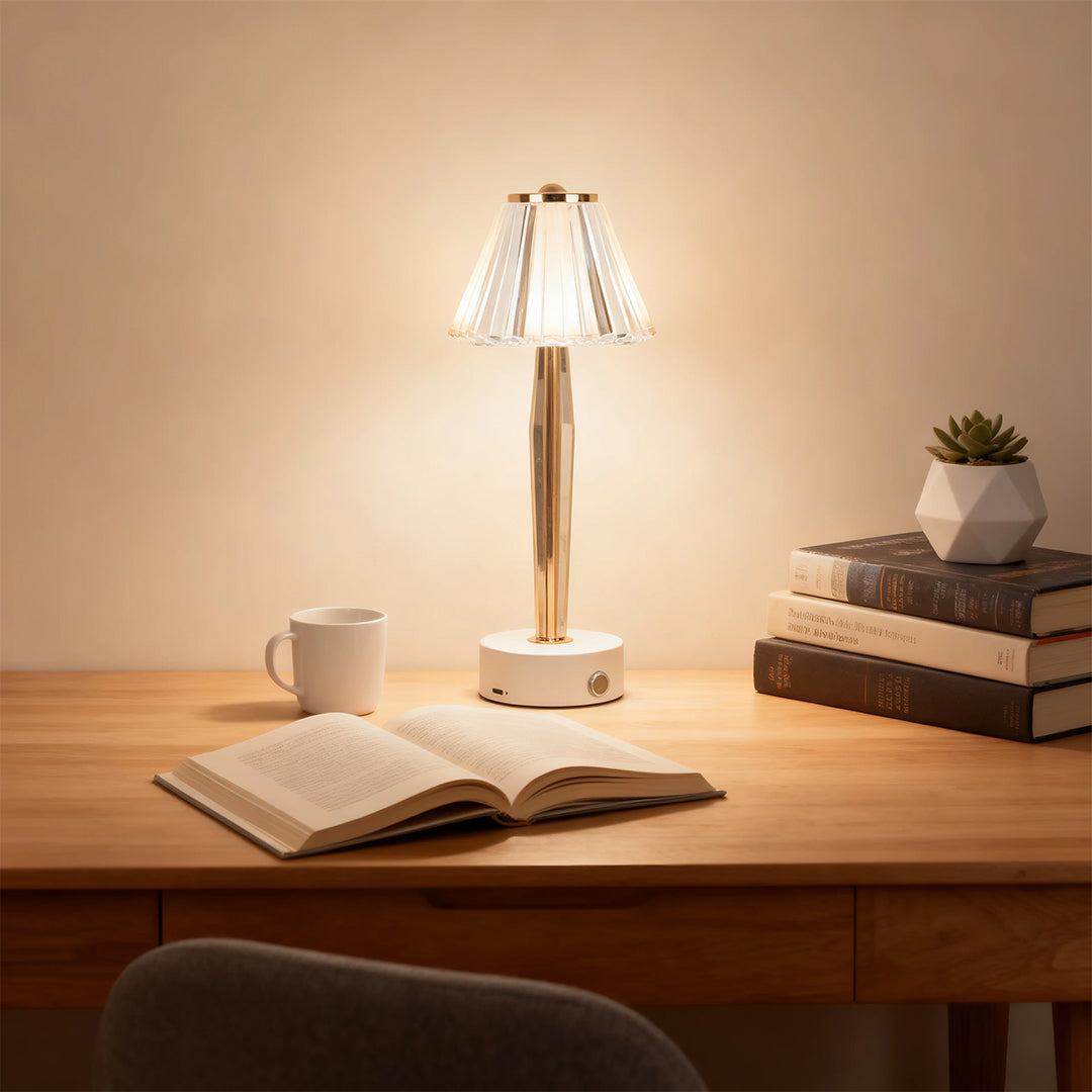 Classic Table Lamp USB Touch Control Iron Body and Acrylic Shade Light