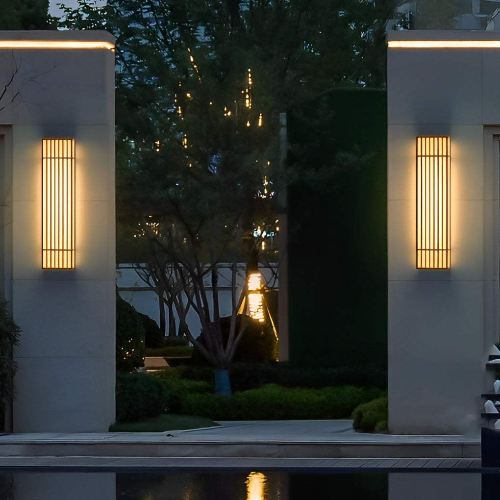 Rectangle LED Outdoor Wall Light Retro Grid Waterproof Light