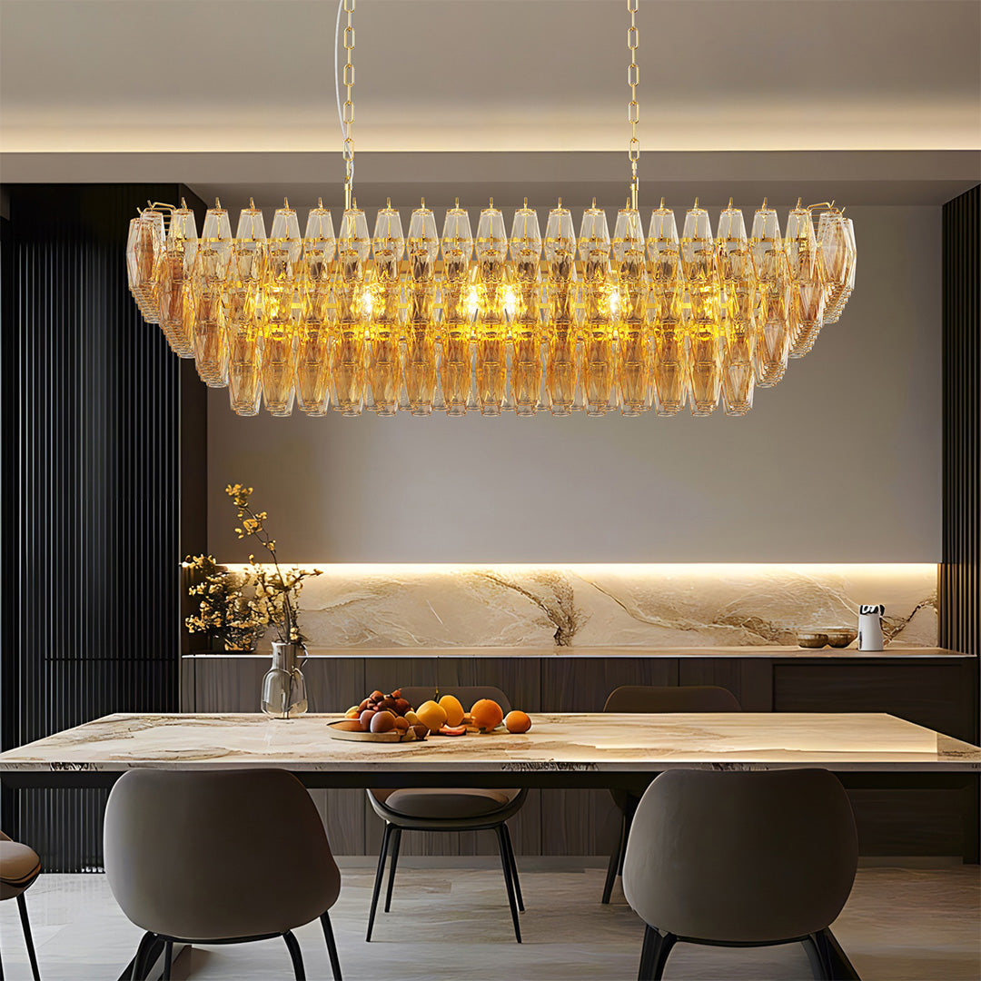 Glass Pendant Chandelier American Luxury Multi-head Ceiling Lights