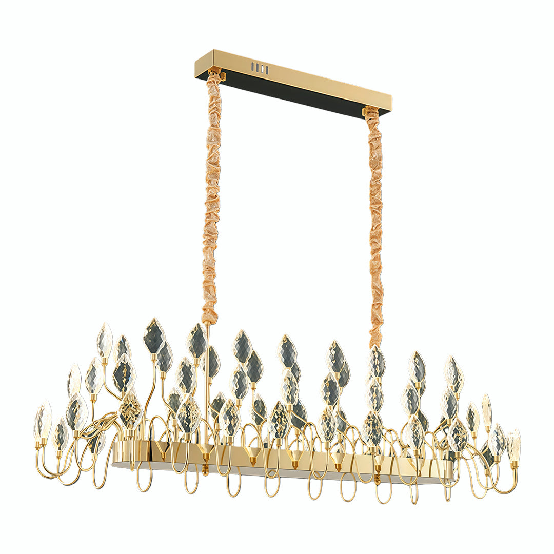 Gold LED Chandelier French Light Luxury Crystal Ceiling Light