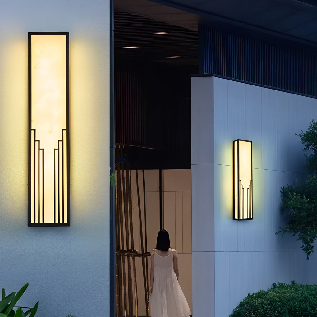 Rectangular Exterior Wall Sconce Resin Waterproof LED Light