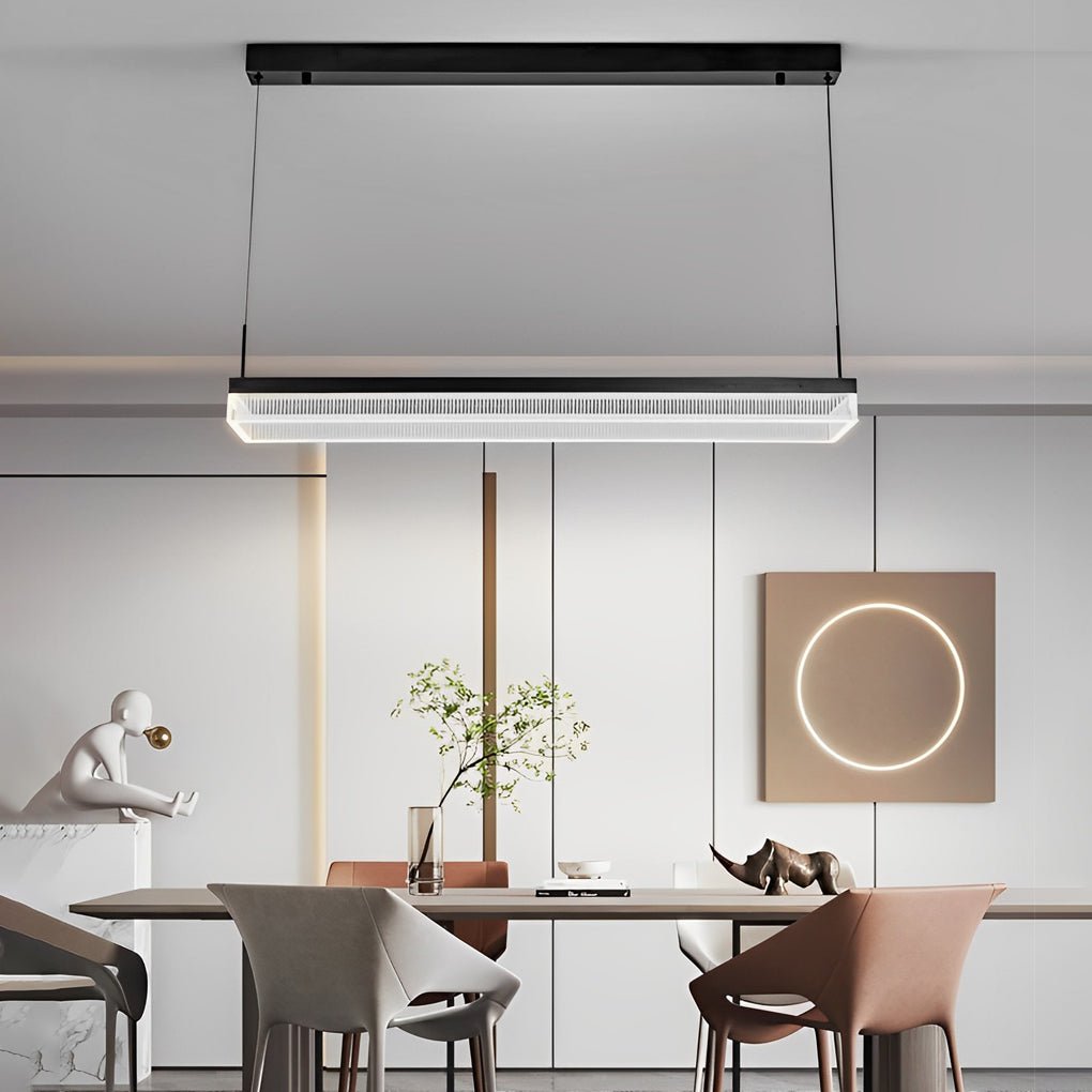[Open-Box] Rectangular Frame 3 Step Dimming Dimmable with Remote Modern Chandelier