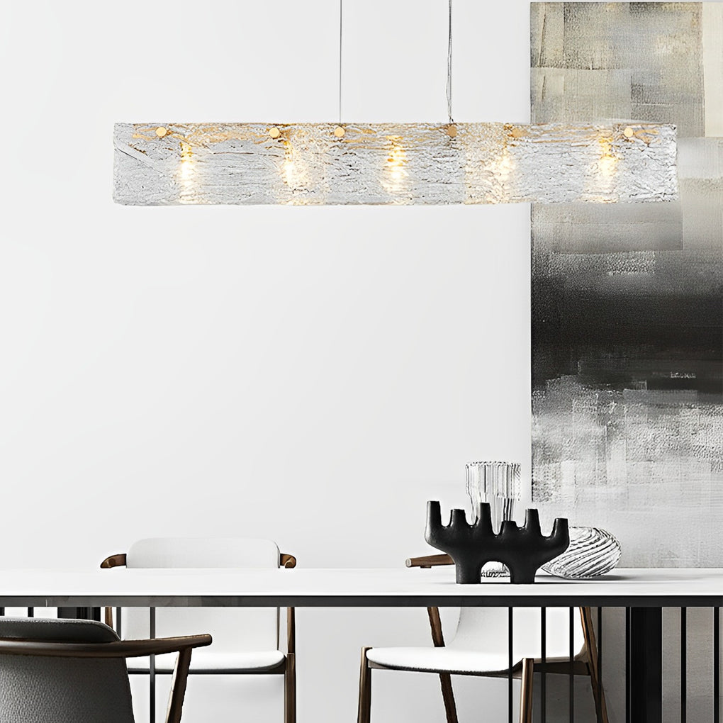 Rectangular Glass Chandelier Modern LED Luxury Ceiling Light