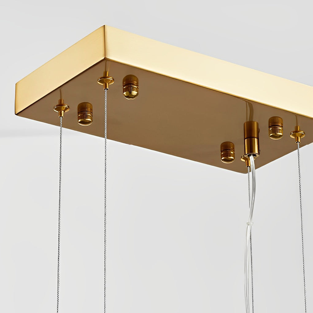 Rectangular Glass Chandelier Modern LED Luxury Ceiling Light