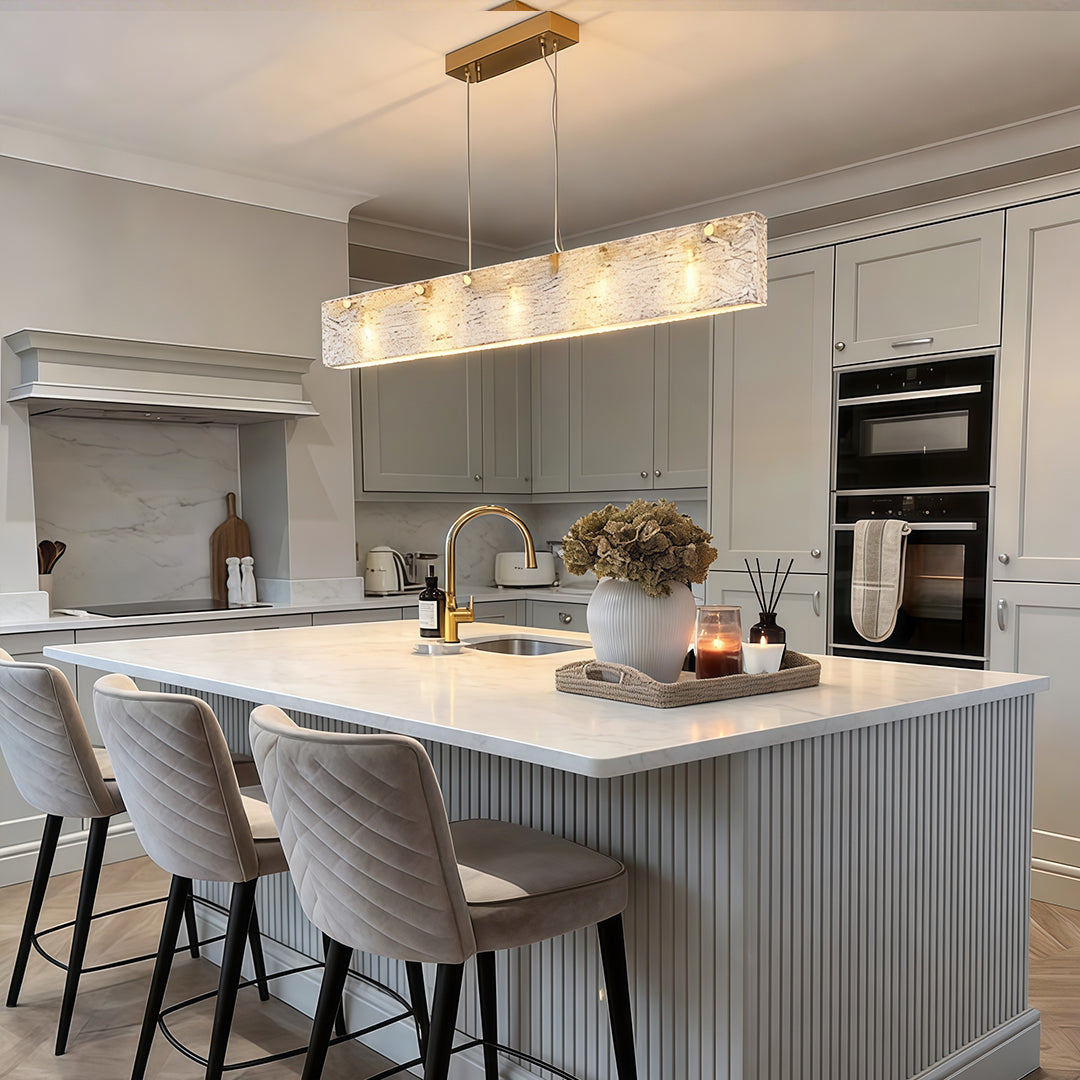 Rectangular Glass Chandelier Modern LED Luxury Ceiling Light