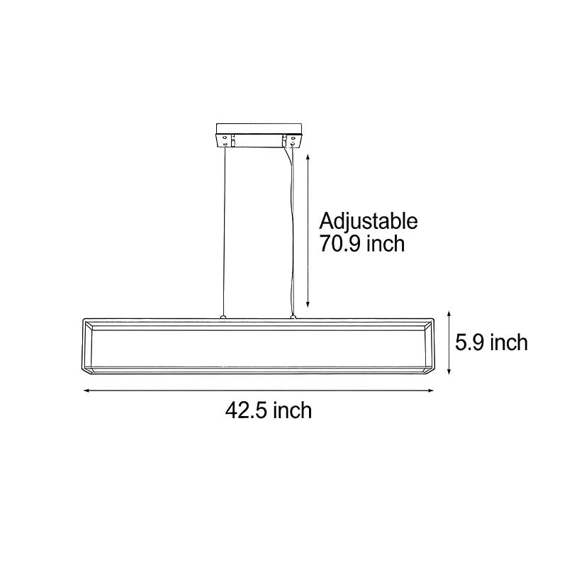 Rectangular Glass Chandelier Modern LED Luxury Ceiling Light