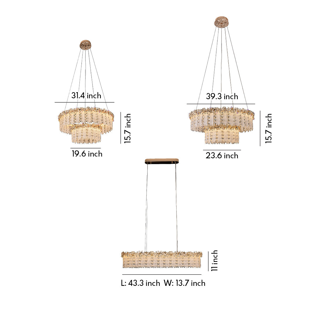 Gold Chandelier Crystal French Minimalist Ceiling Light