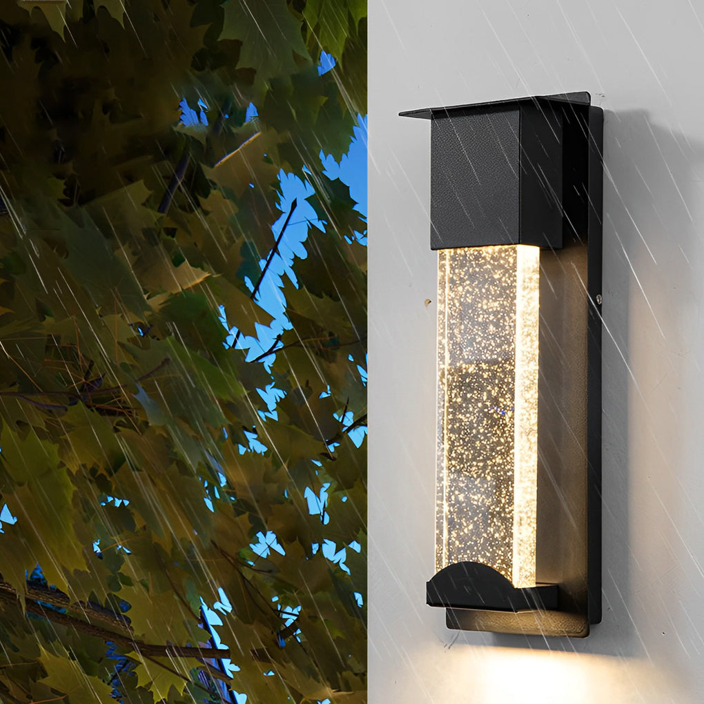 Rectangular Outdoor Wall Lights Minimalist Bubble Glass LED Light