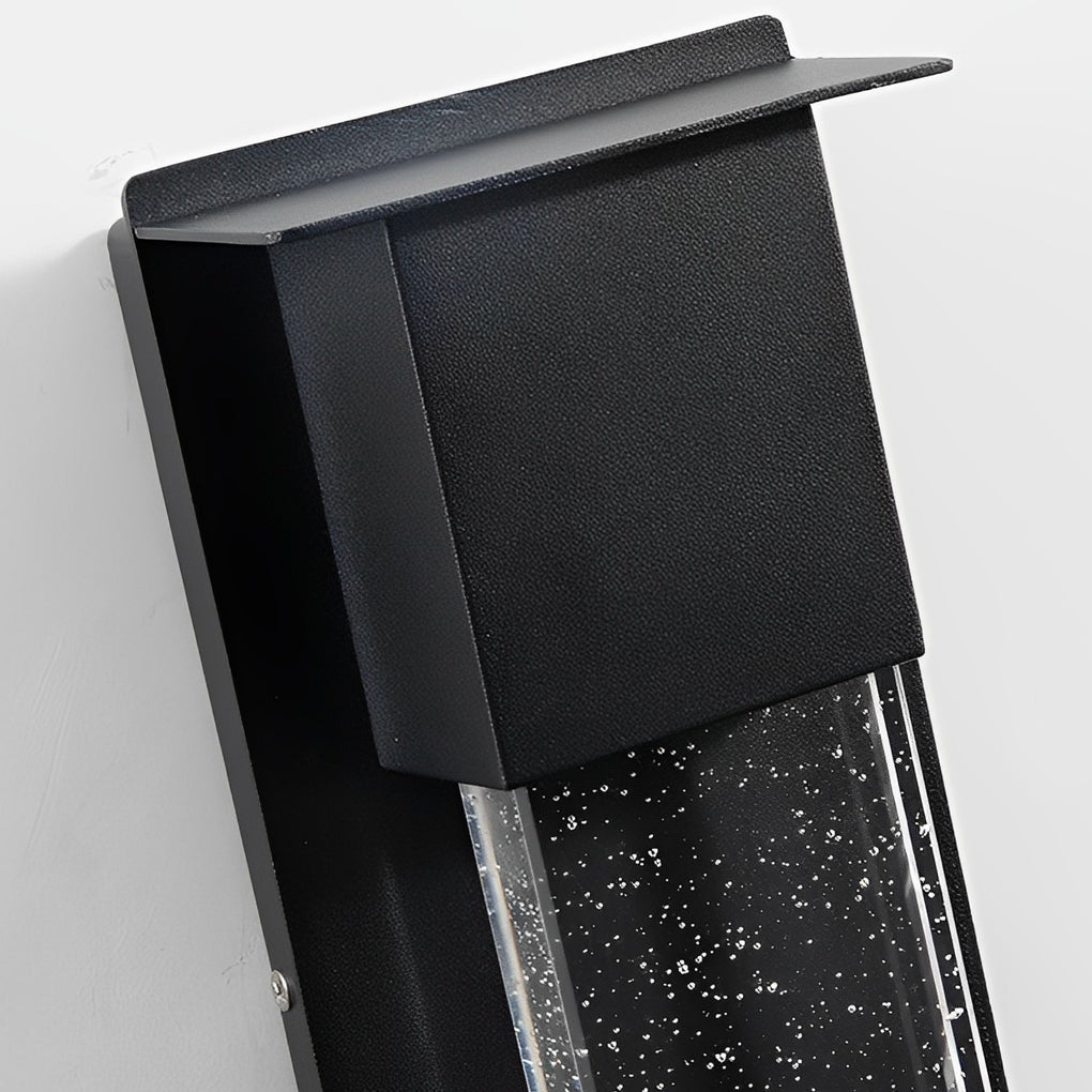 Rectangular Outdoor Wall Lights Minimalist Bubble Glass LED Light