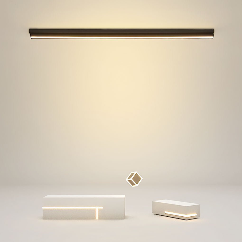 Long LED Linear Lights Black Aluminum Flush Mount light