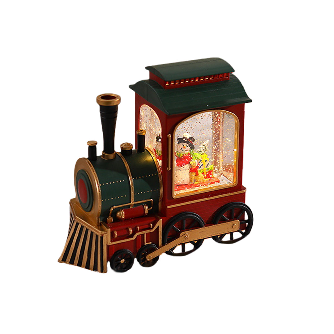 Train Christmas Lights Santa Claus Snowfall Ornament Lamp