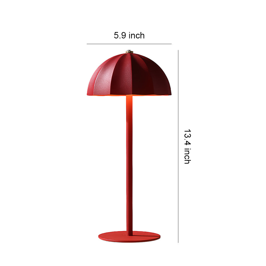 Iron Table Lamps Minimalist Mushroom Cordless Rechargeable Metal Lamp