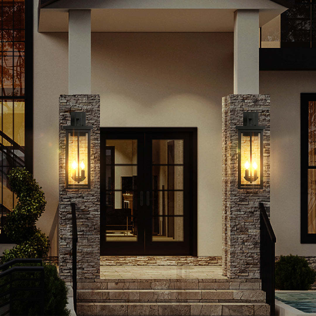 Black External Wall Lights Outdoor Courtyard Waterproof LED Light