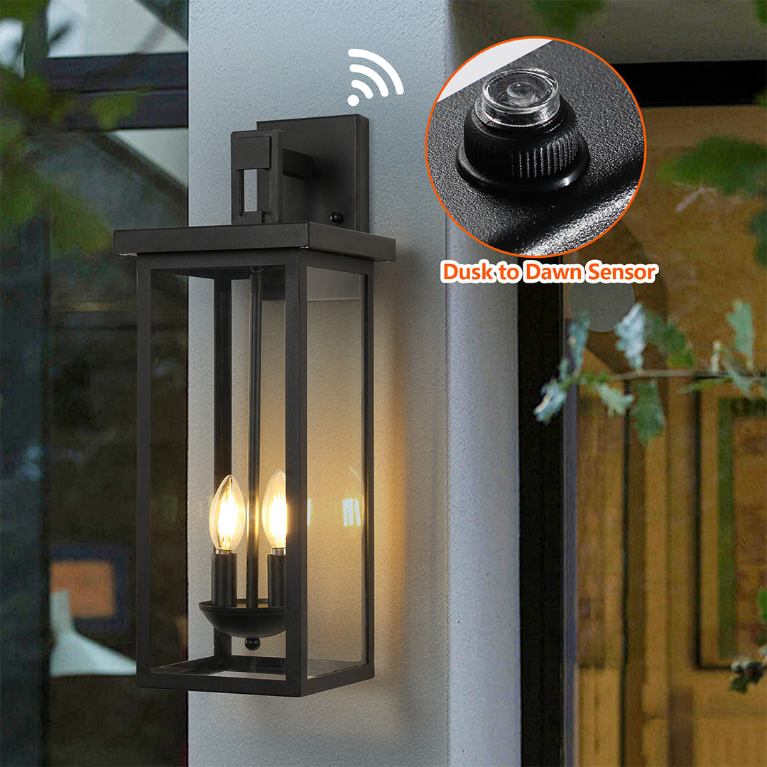 Black External Wall Lights Outdoor Courtyard Waterproof LED Light
