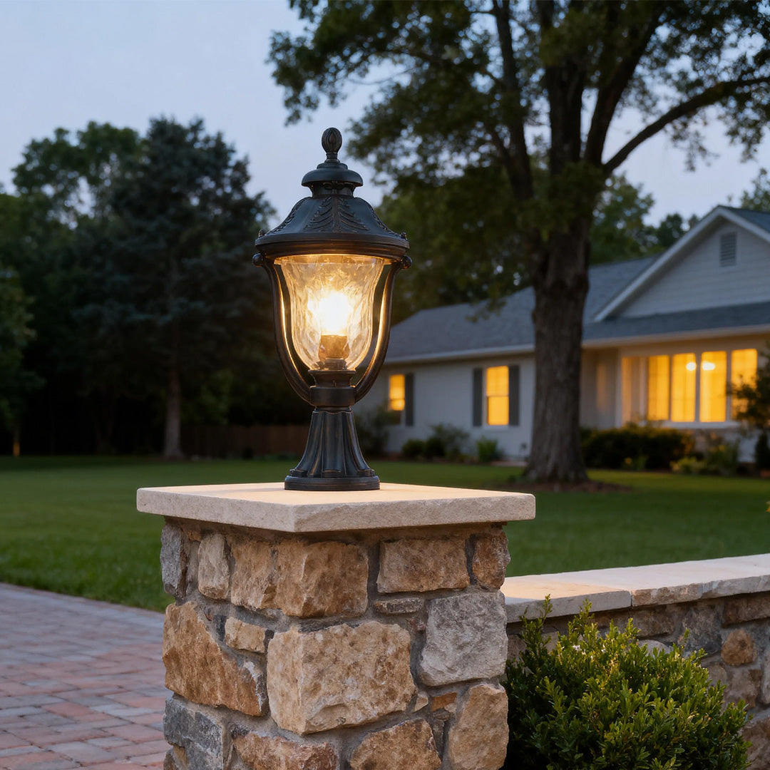 Modern Post Lights Waterproof Garden Coffee Aluminum Column Head Lamp