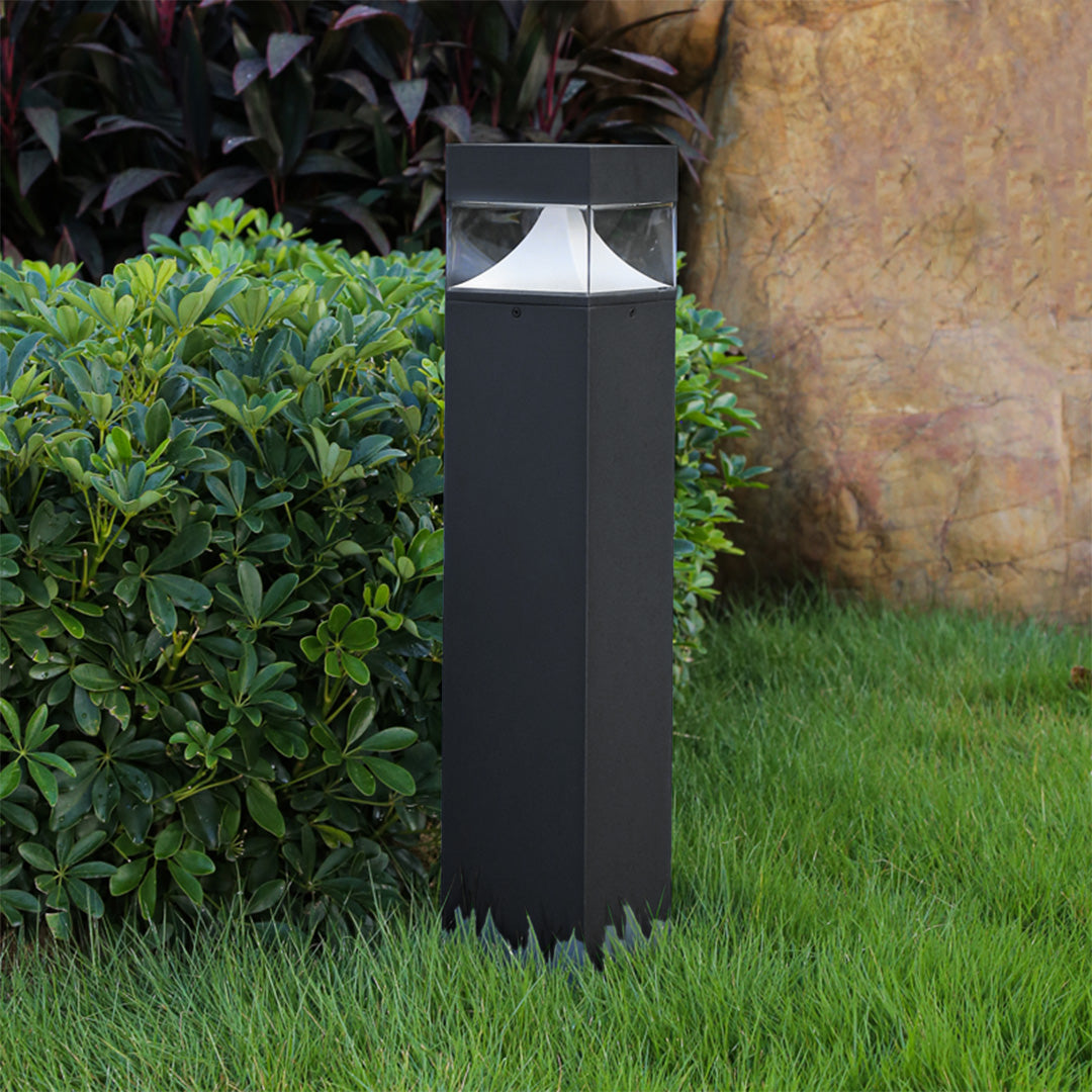 Outdoor 31in Lawn Bollard Light Square Nordic Pathway Lighs