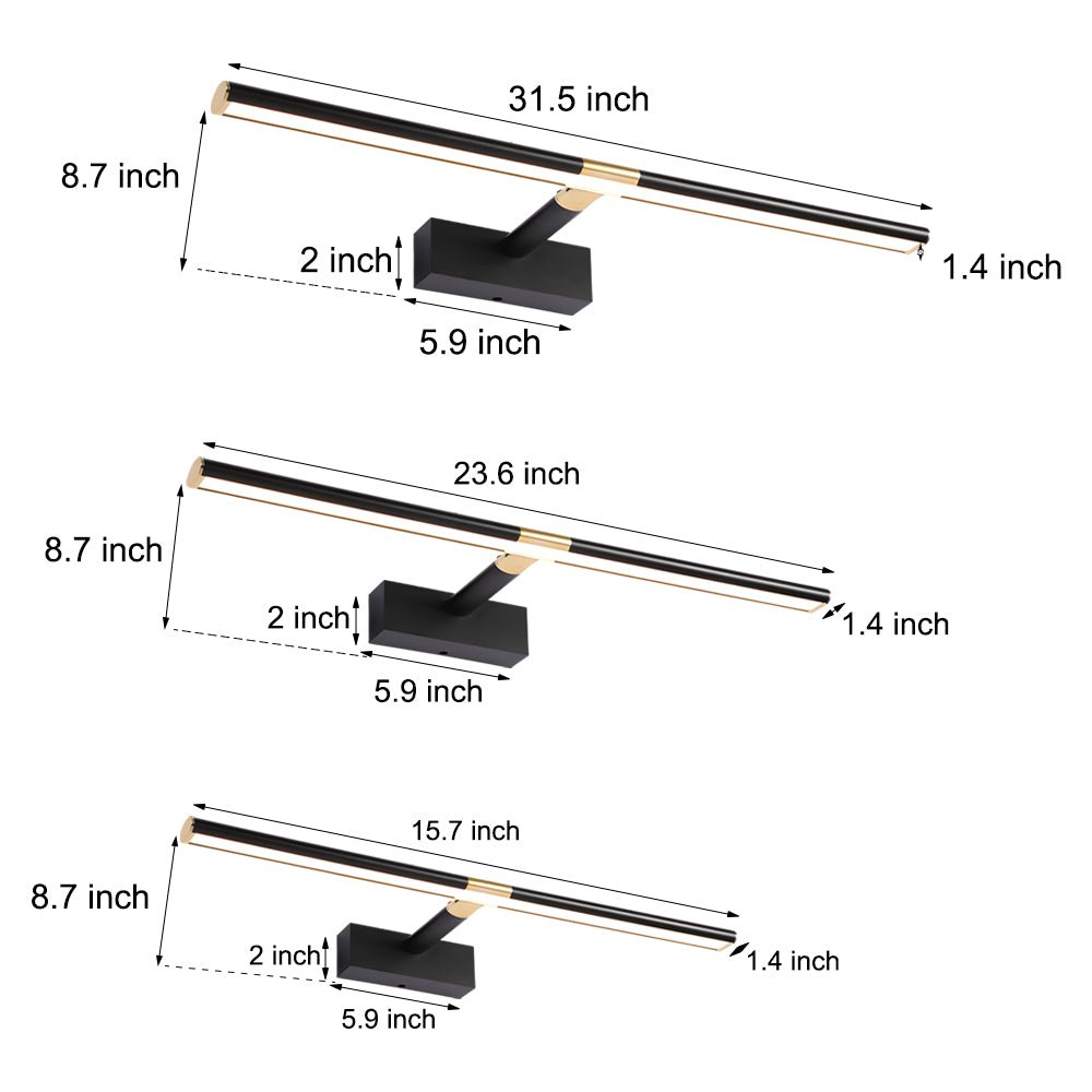 [Open-Box] Retractable LED Bathroom Vanity Light with Adjustable Rod and Matte Finish