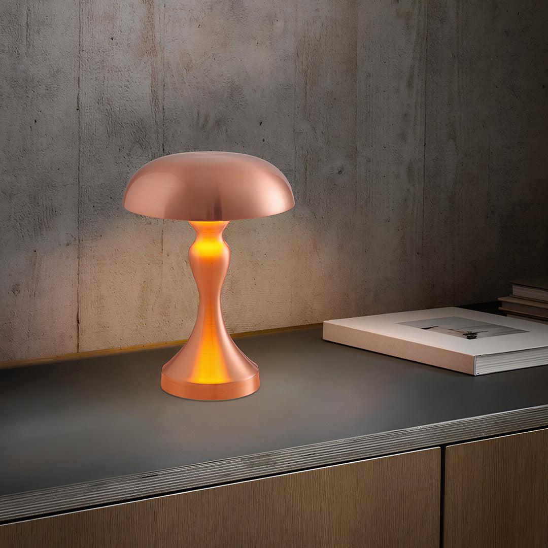 Retro Metal Table Lamp Mushroom Dimmable Creative Design Iron Light