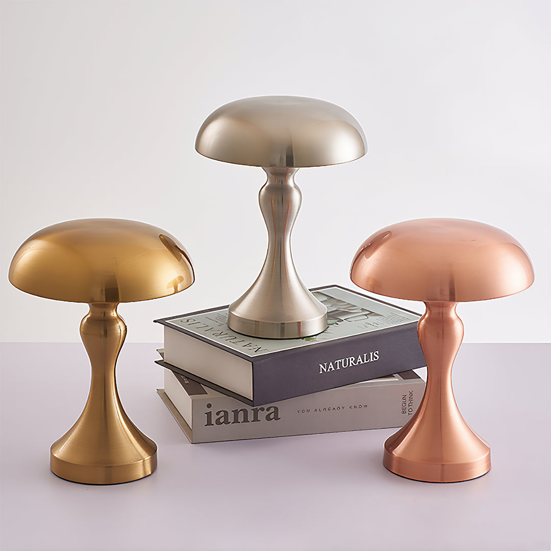Retro Metal Table Lamp Mushroom Dimmable Creative Design Iron Light