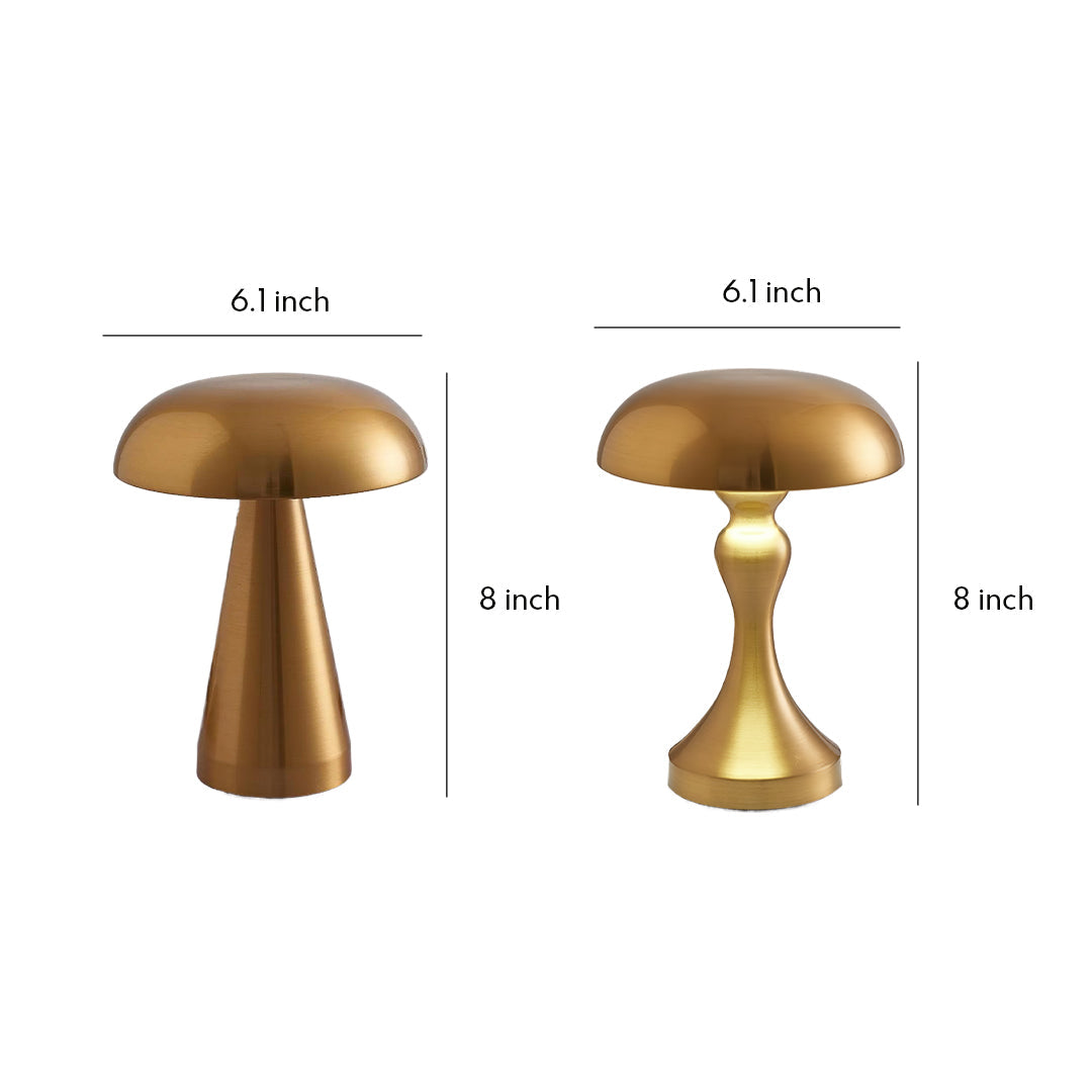 Retro Metal Table Lamp Mushroom Dimmable Creative Design Iron Light