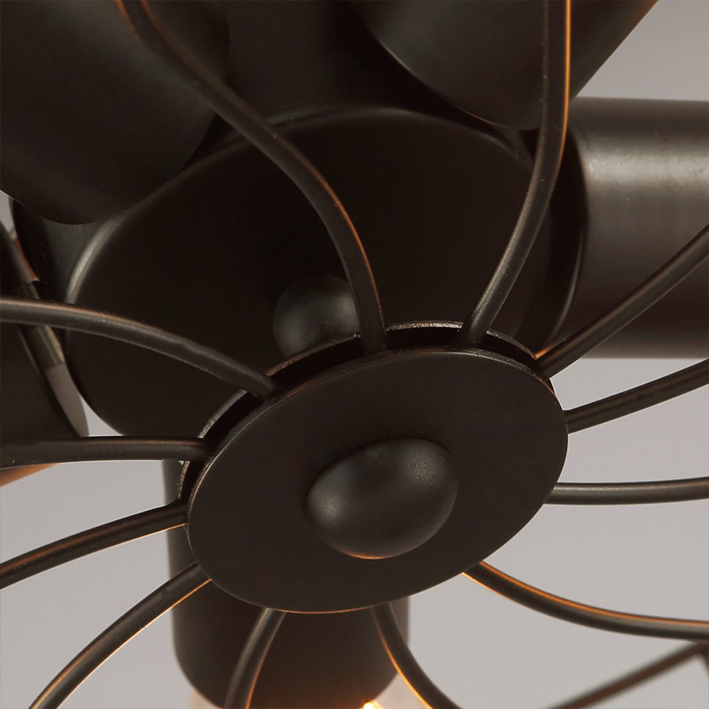 Retro Nostalgic Creative Personality Industrial Ceiling Fan Chandelier for Cafe Restaurant