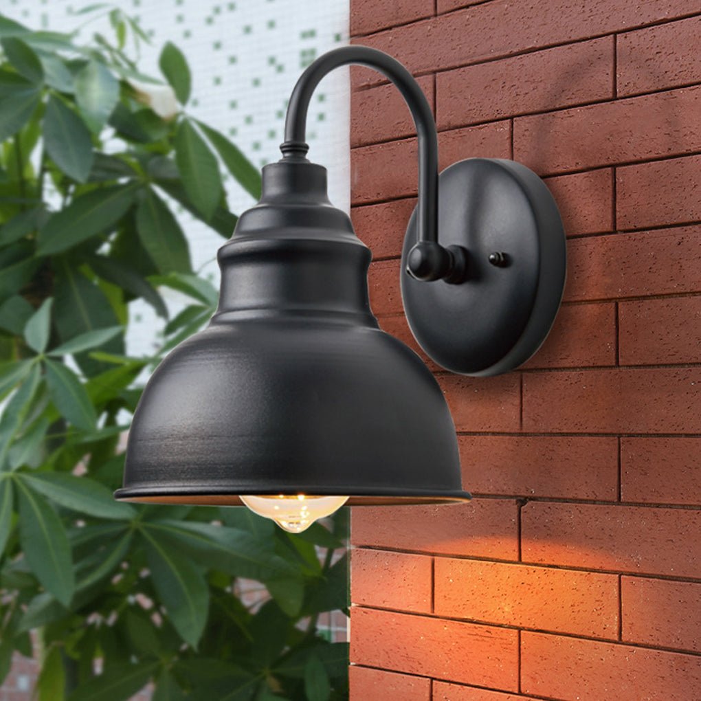 Matte Black Gooseneck Light Industrial Outdoor Light