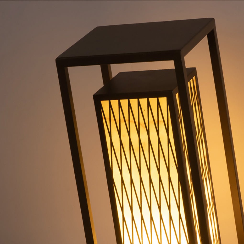 Classic Asian Courtyard Rectangular LED Outdoor Light