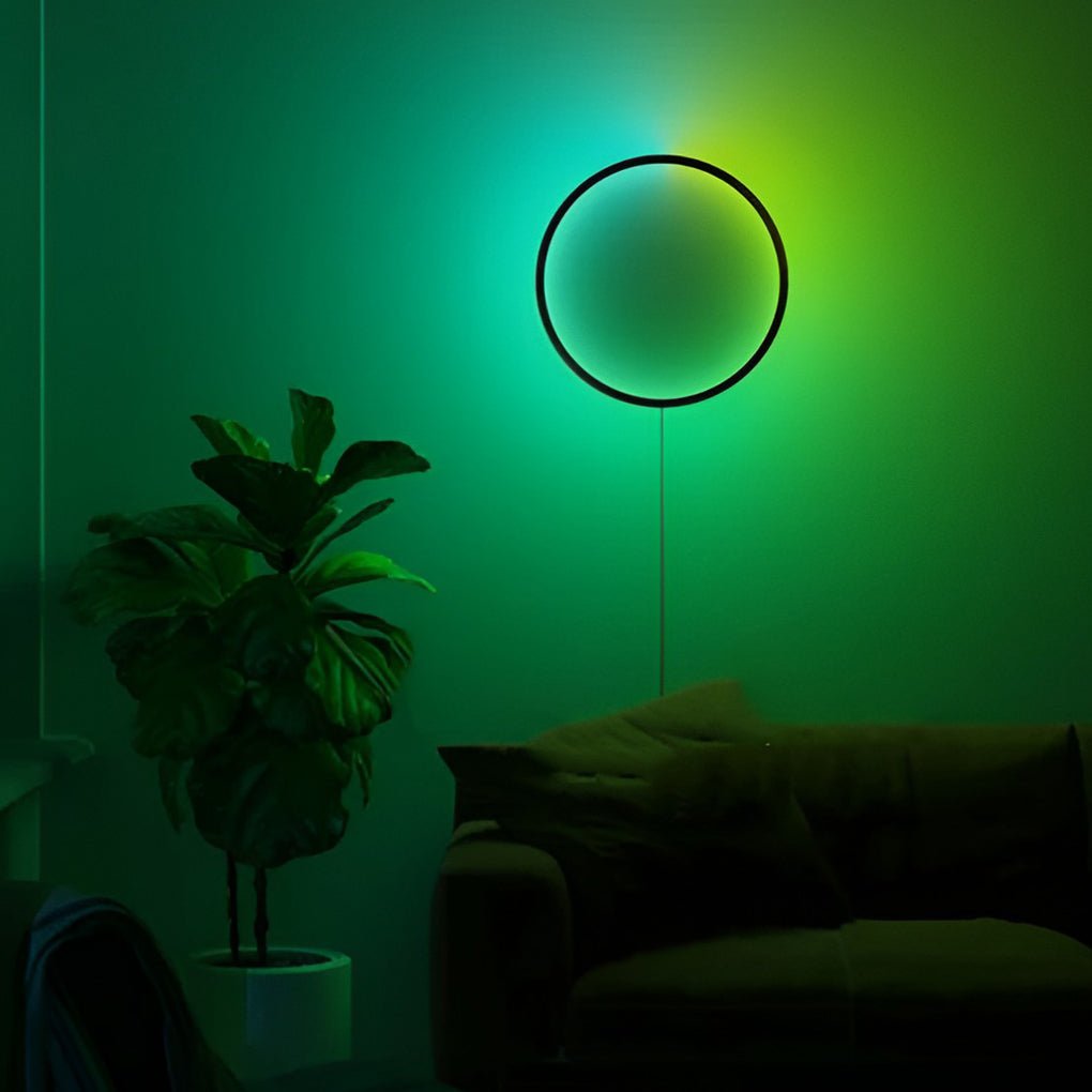 RGB LED Ring Well Light Modern Black Decorative Light