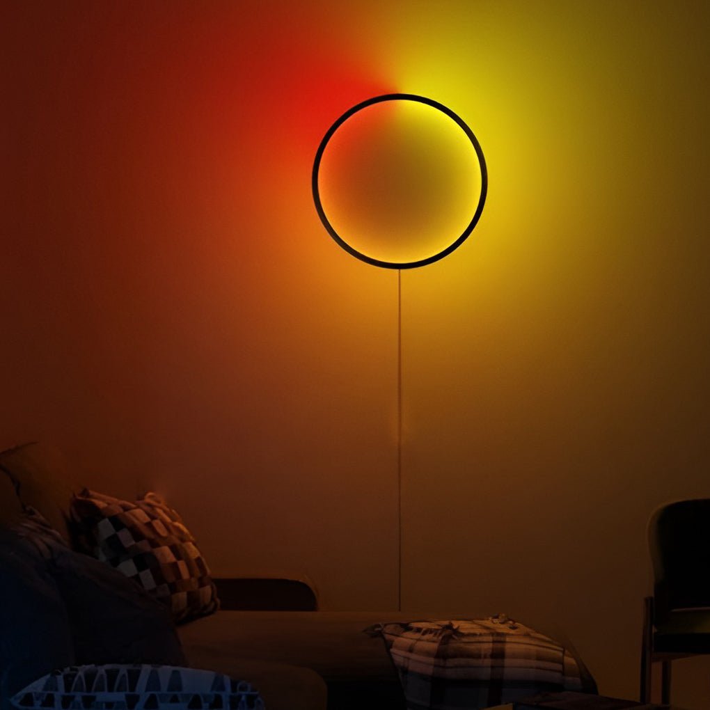 RGB LED Ring Well Light Modern Black Decorative Light