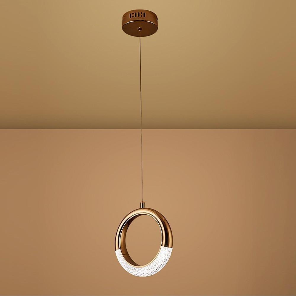 Ring Shaped LED Electroplated Metal Modern Pendant Light Hanging Lamp
