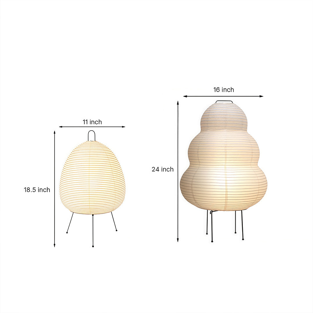 Rice Paper Table Lamps Minimalist Wabi-Sabi Design Light