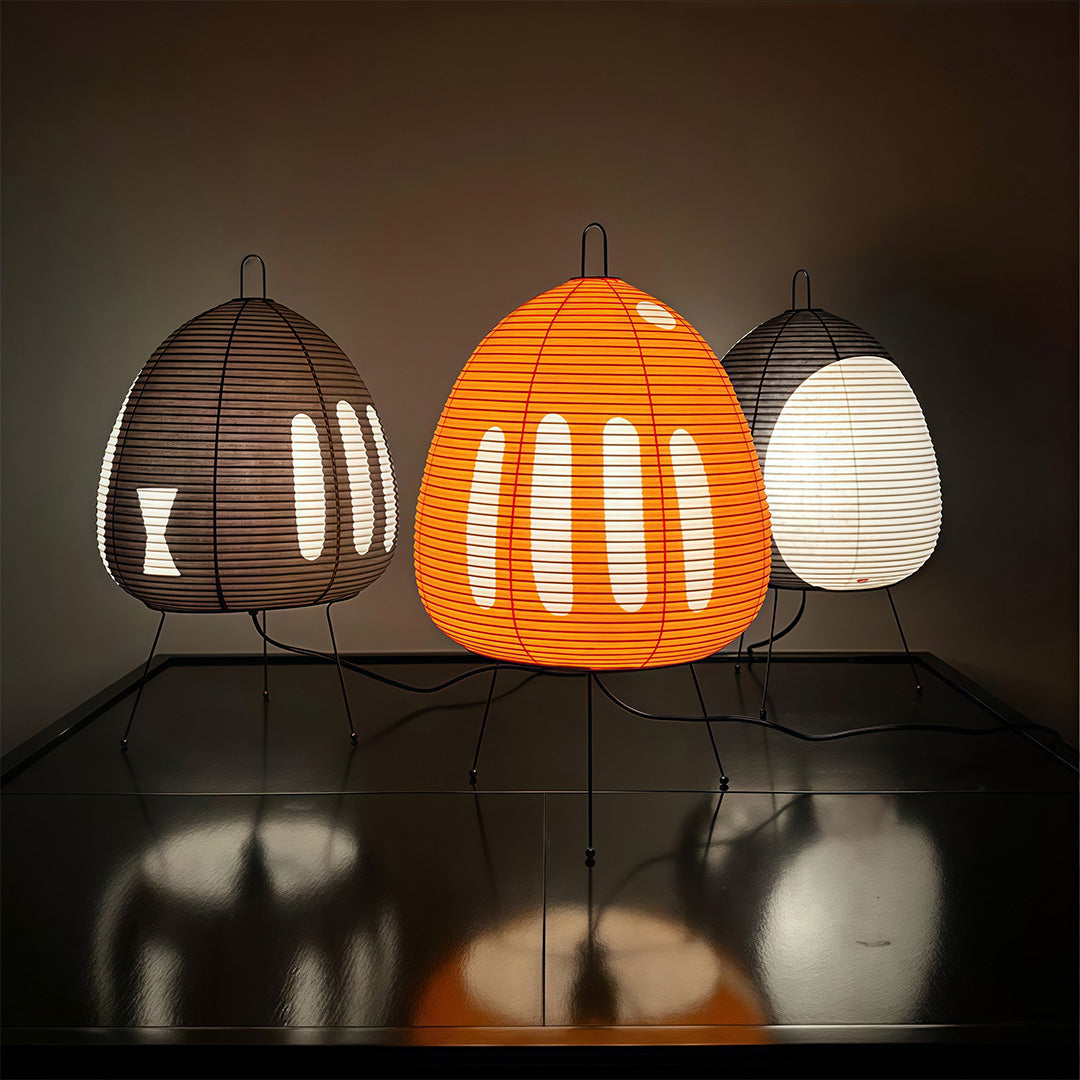 Rice Paper Table Lamps Minimalist Wabi-Sabi Design Light