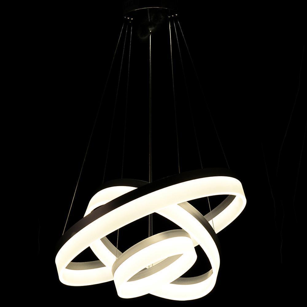 Classic Vintage 3-Ring Metal Acrylic LED Chandelier