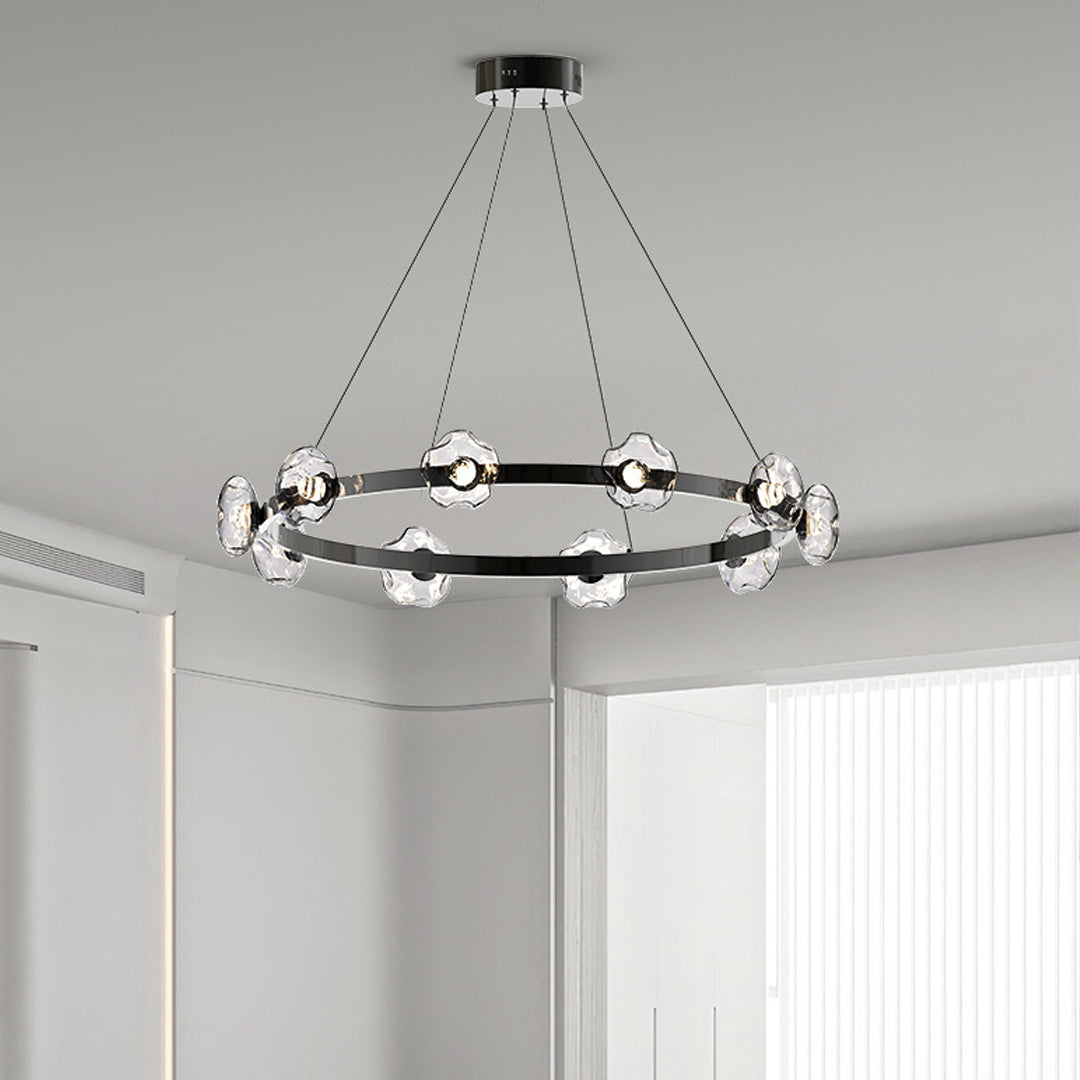 LED Dome Glass Ring Chandeliers Nordic Modern Ceiling Light