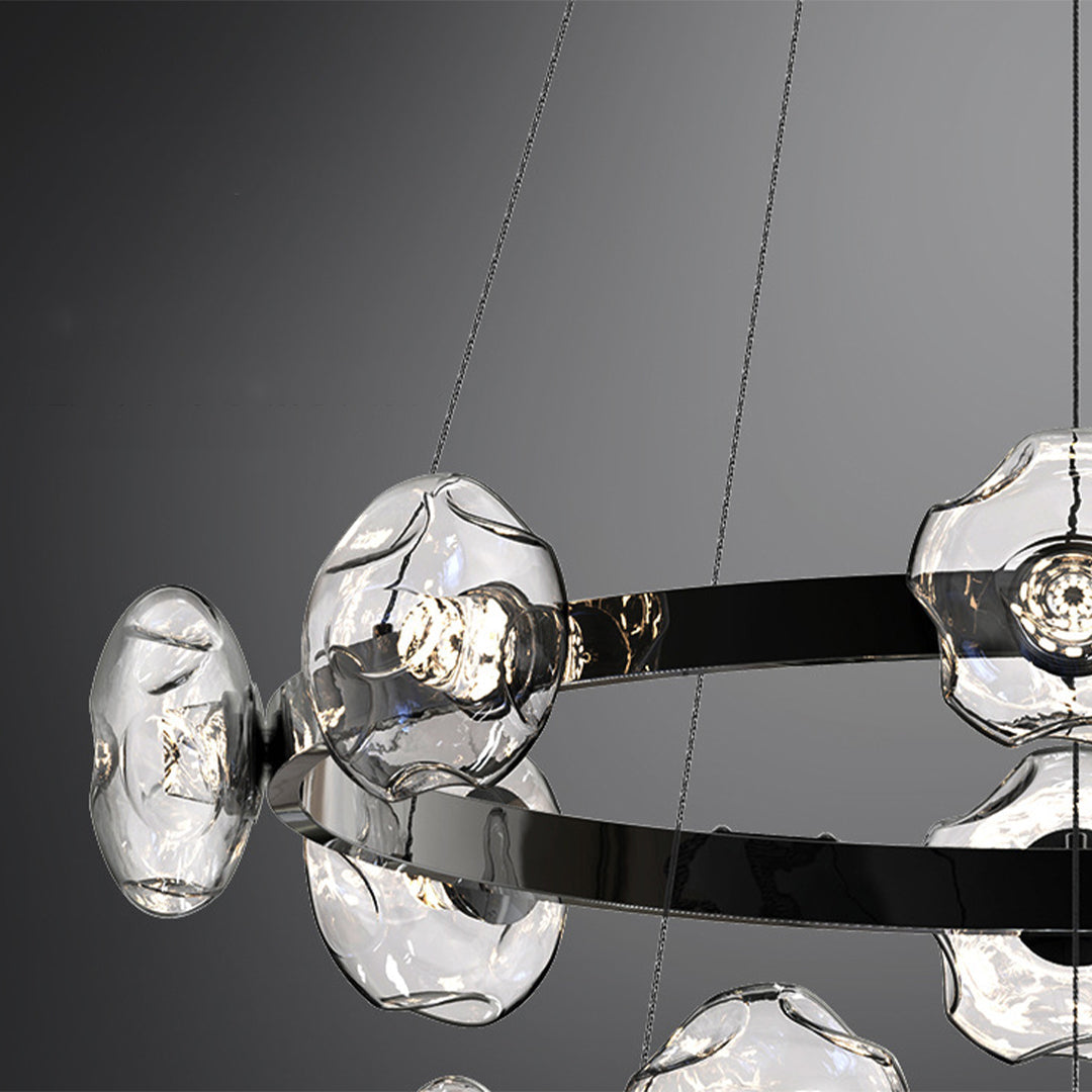 LED Dome Glass Ring Chandeliers Nordic Modern Ceiling Light