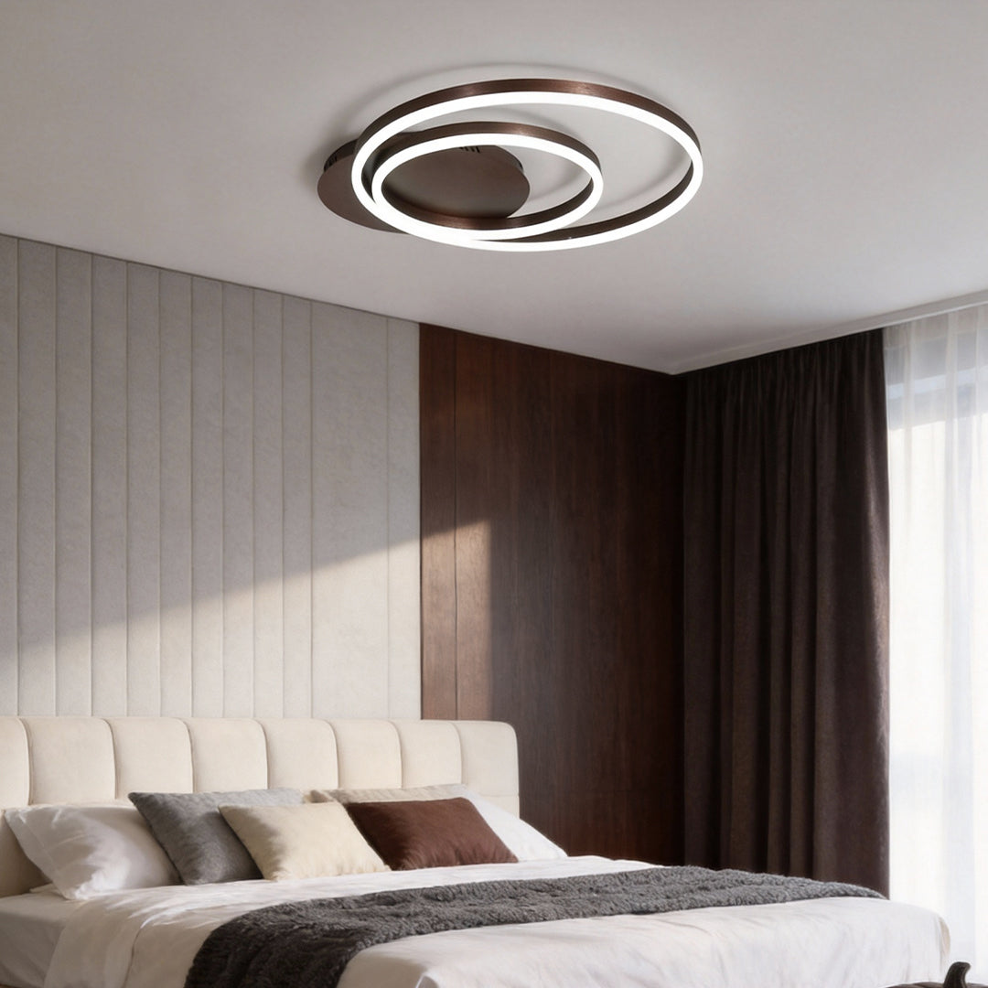 Ring Pendant Light Fixture Modern 2-Light LED Ceiling Light