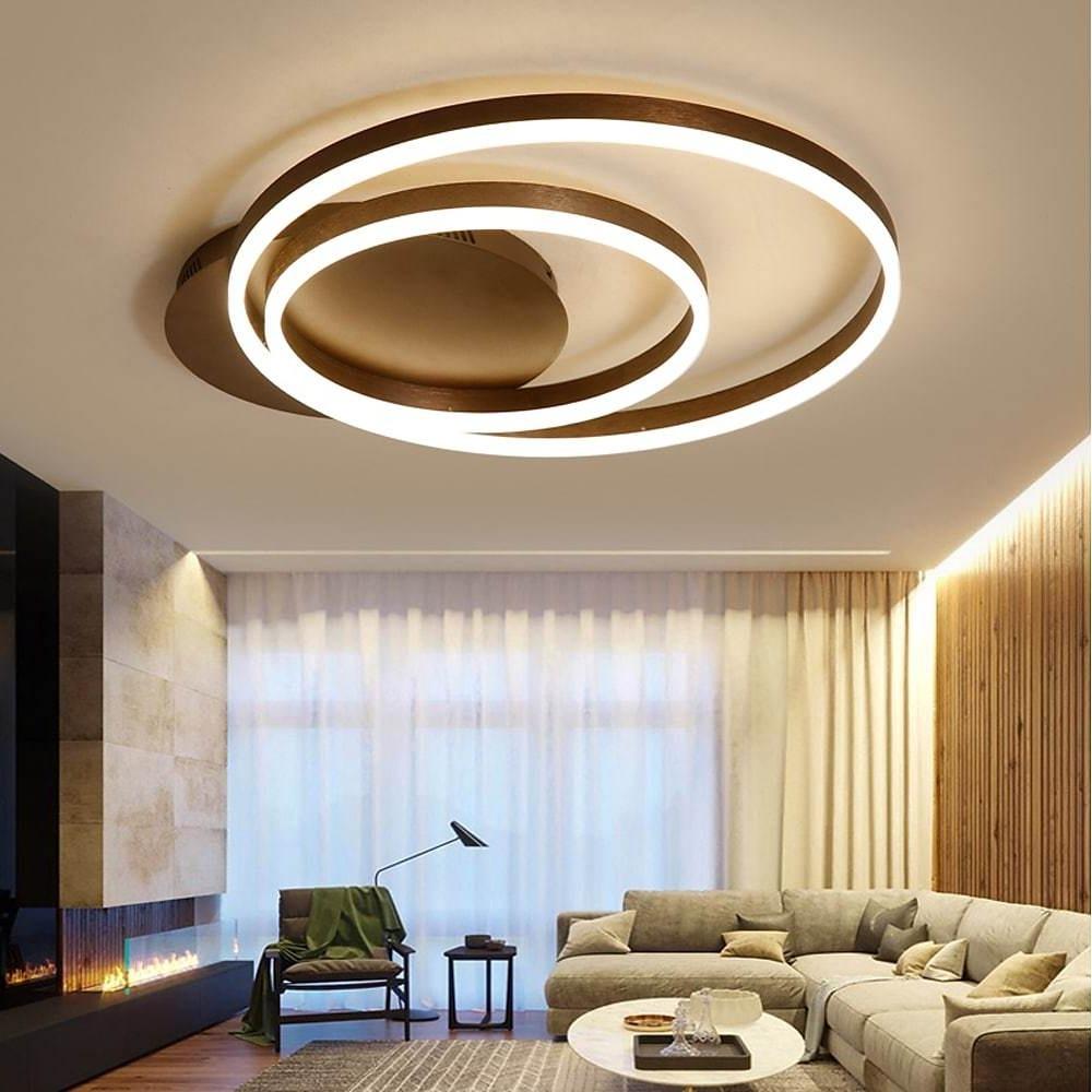 Ring Pendant Light Fixture Modern 2-Light LED Ceiling Light