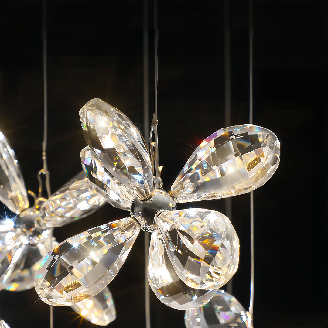 Rock Crystal Chandelier Italian Flower Island Light