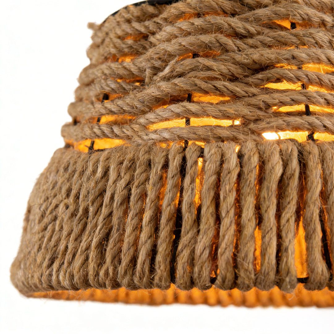 Rope Pendant Lights Vintage Industrial Style Hemp Iron Ceiling Light