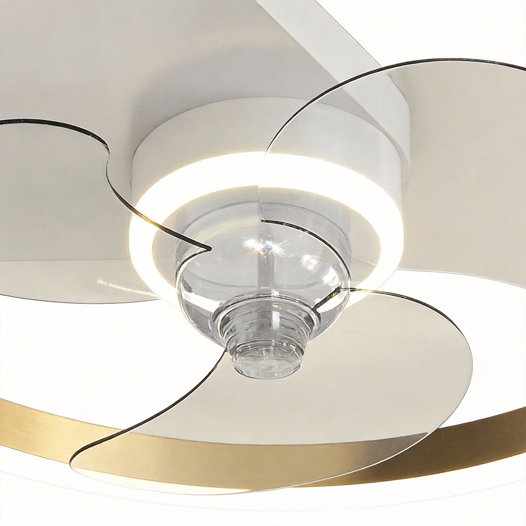Round Ceiling Fan with Light Modern Silent Ceiling LED Light