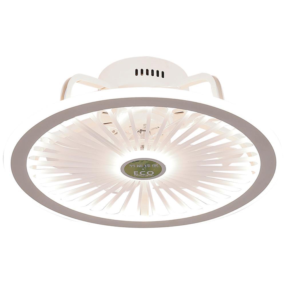 Round Ceiling Fan with Light Modern Leafless LED Light